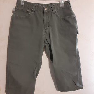 Carhartt Women's Cropped Green Carpenter Jeans in Size 8